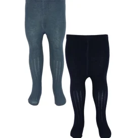 Minymo Strømpebukser - Uld - 2-Pak - Dark Navy