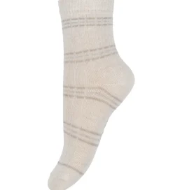 Minymo Strømper - 5-pak - Gråmeleret/Beige m. Print