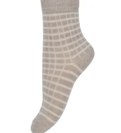 Minymo Strømper - 5-pak - Gråmeleret/Beige m. Print