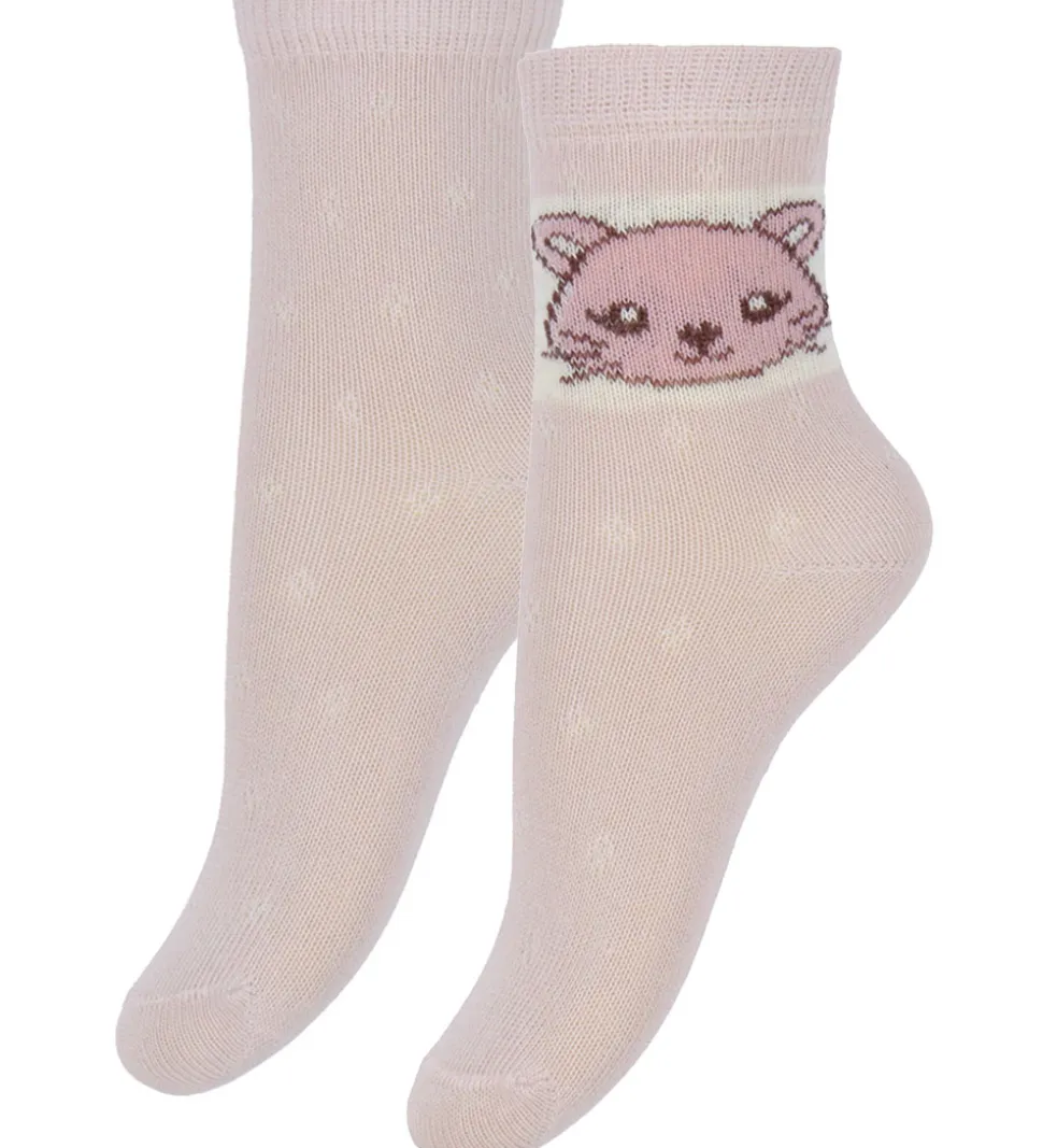 Minymo Strømper - 2-pak - Shell m. Print