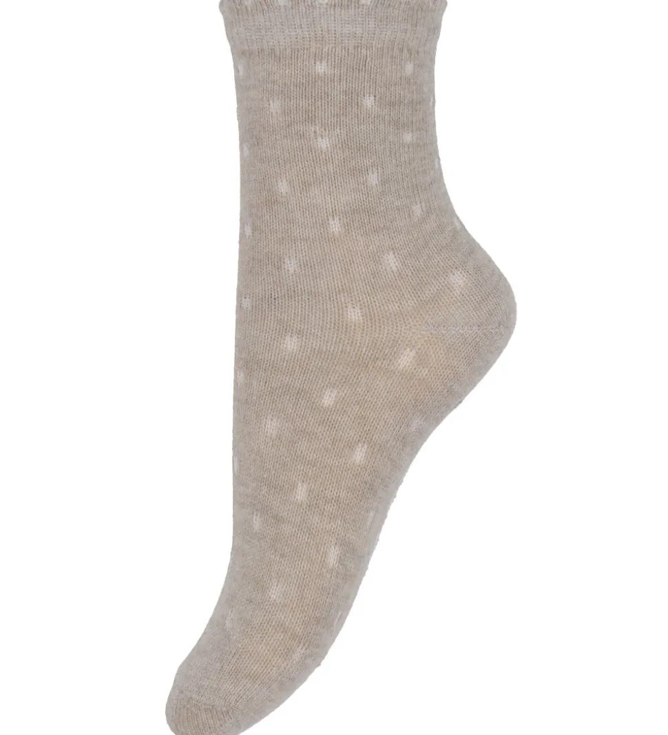 Minymo Strømper - 5-pak - Wild Rose/Lilla/Hvid m. Prikker