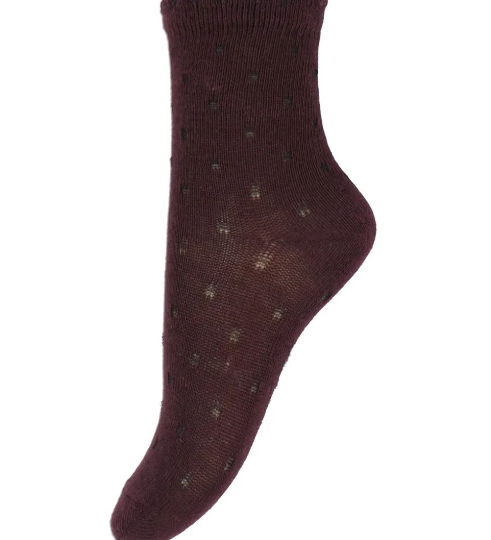 Minymo Strømper - 5-pak - Wild Rose/Lilla/Hvid m. Prikker