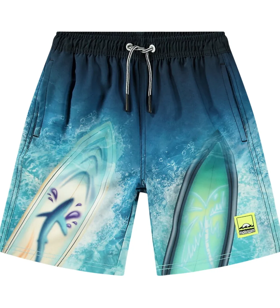 Molo Badeshorts - UV50+ - Nilson - Surf Art Blue Chill