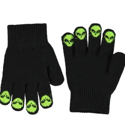 Molo Handsker - Strik - Kaapo - Sort m. Aliens
