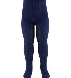 Molo Strømpebukser - Glitter Rib - Warm Blue