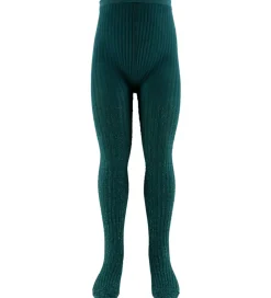 Molo Strømpebukser - Rib - Cosmic Green m. Glimmer