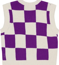 Molo Vest - Strik - Gitta - Purple Shell Check