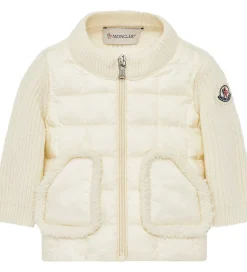 Moncler Cardigan - Uld/Dun - Hvid
