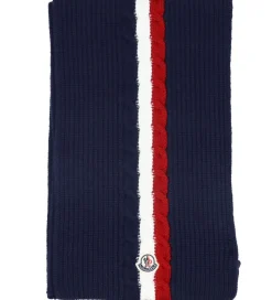 Moncler Halstørklæde - Uld - Navy m. Rød/Hvid