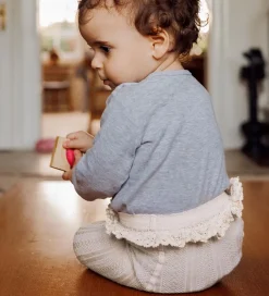 MP Strømpebukser - Uld - Berta - Ecru m. Blonde