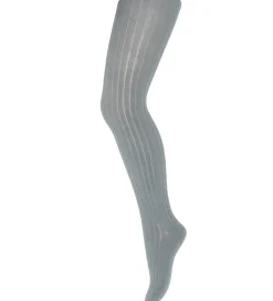 MP Strømpebukser - Uld - Rib - Stone Blue