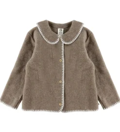Müsli Cardigan - Uldfleece - Brown Melange