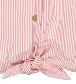 Müsli Skjorte - Seesucker - Crop - Balsam Cream/Bubblegum