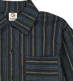 Müsli Skjorte - Stripe - Night Blue/Moss/Stormy Blue