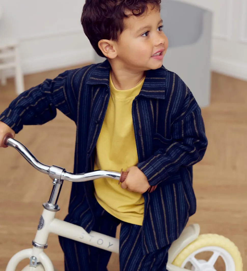 Müsli Skjorte - Stripe - Night Blue/Moss/Stormy Blue