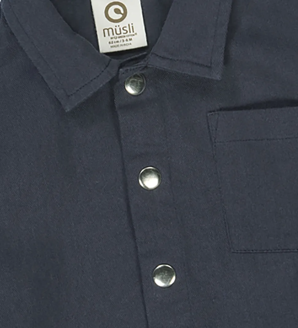 Müsli Skjorte - Twill Baby - Night Blue