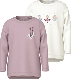 Name It Bluse - 2-pak - NmfVix - Cloud Dancer/Keepsake Lilac Par