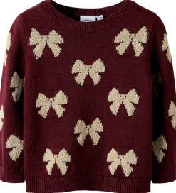 Name It Bluse - Strik - NmfRekka - Burgundy m. Sløjfer