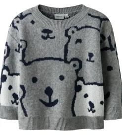 Name It Bluse - Strik - NmmSauel - Gråmeleret