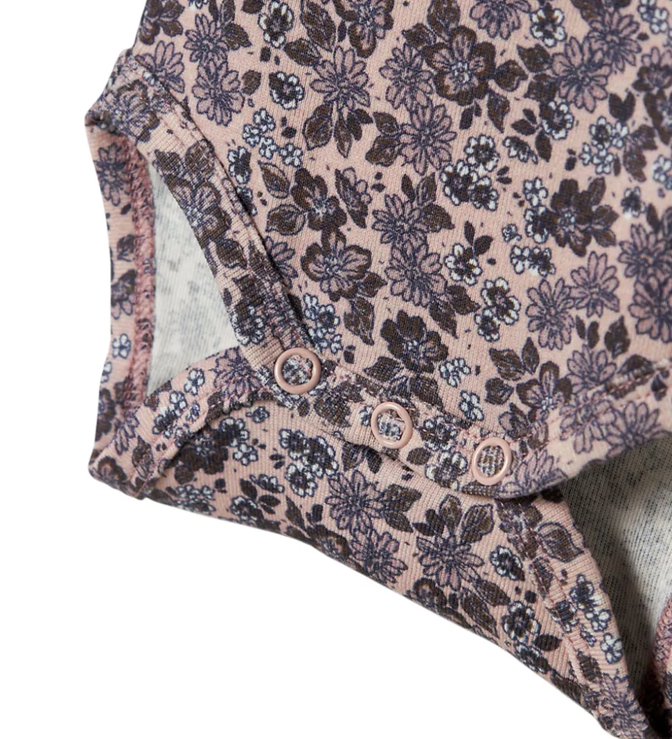 Name It Body l/æ - NbfOalia - Burnished Lilac m. Blomster