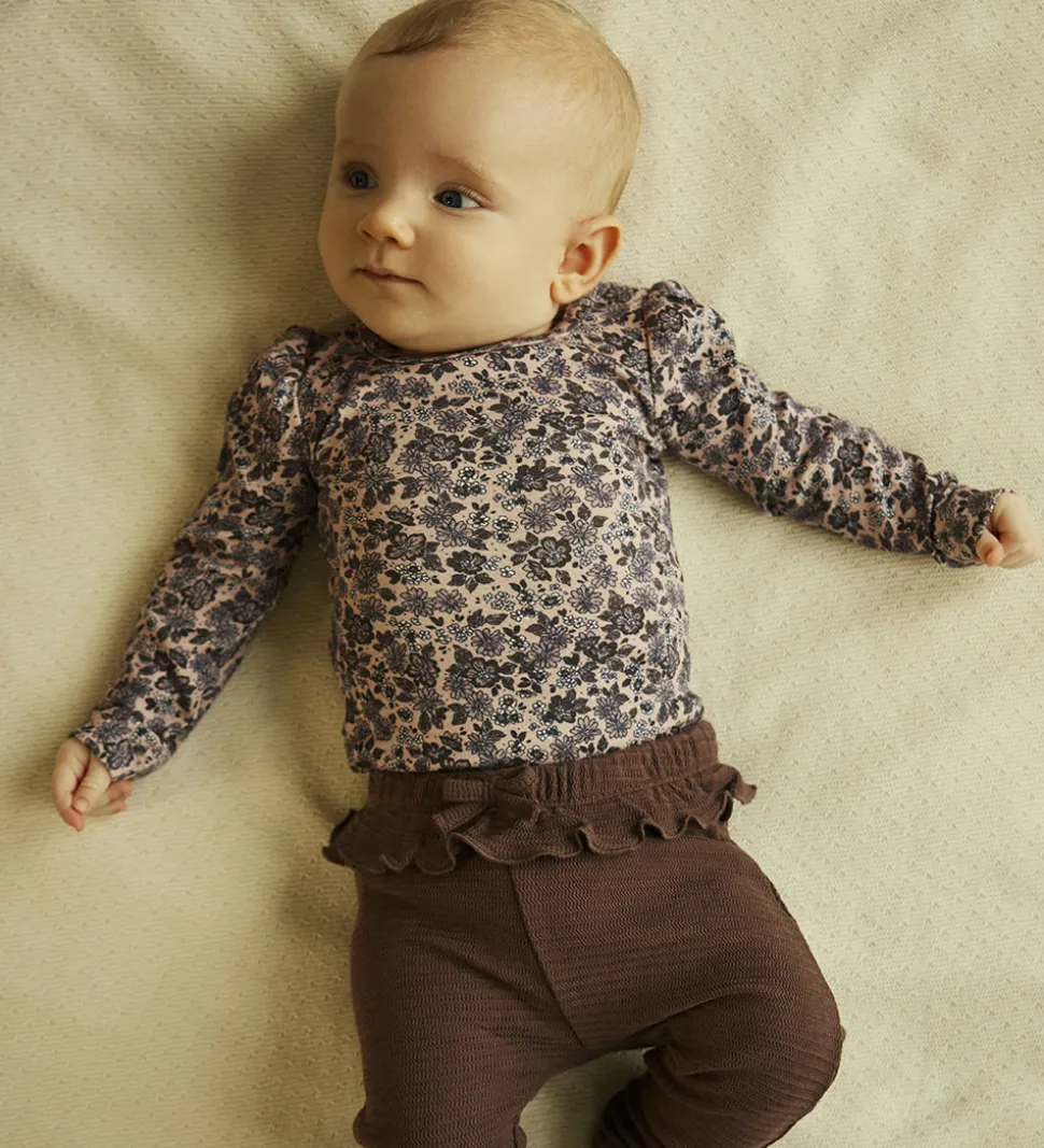 Name It Body l/æ - NbfOalia - Burnished Lilac m. Blomster