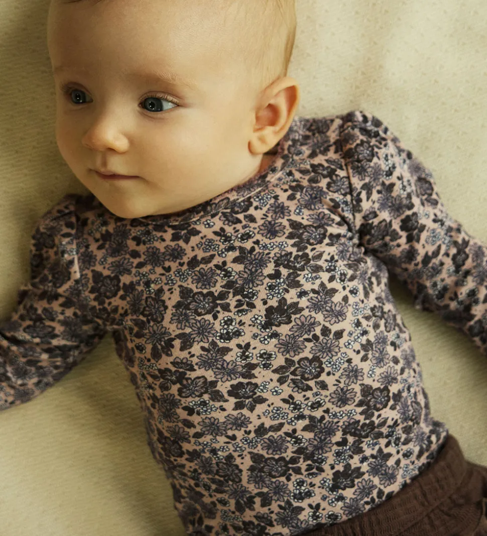 Name It Body l/æ - NbfOalia - Burnished Lilac m. Blomster