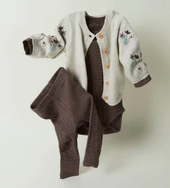 Name It Cardigan - Strik - NbfNussy - Peyote Melange m. Blomster
