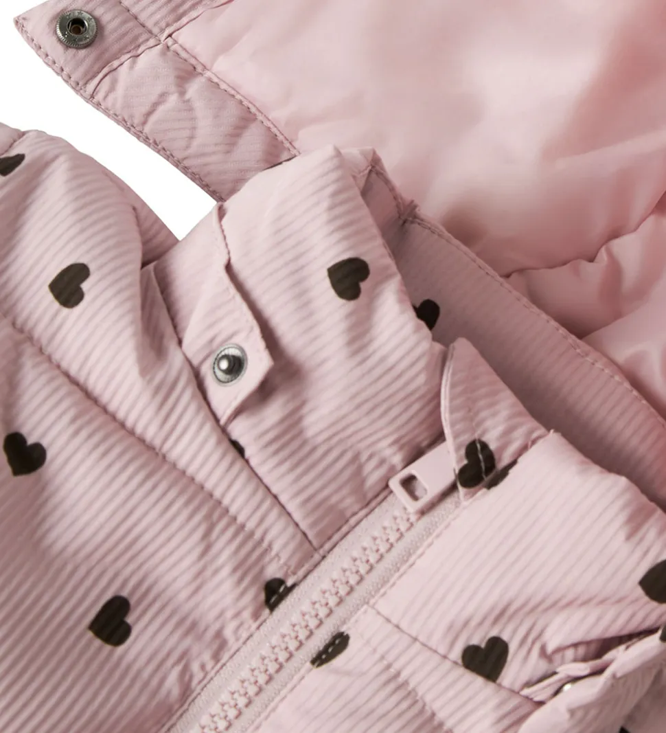 Name It Dynejakke - NmfMonday - Violet Ice m. Hjerter