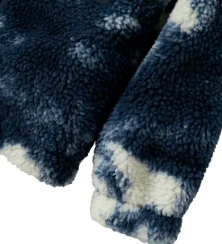 Name It Fleecejakke - Teddy - NkmMilou - Navy Blazer m. Mønster