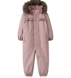 Name It Flyverdragt - NmfSnow10 - Woodrose m. Guldprikker/Flæser