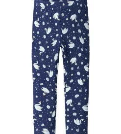 Name It Leggings - NmfDavina - AOP - Beacon Blue/Swans