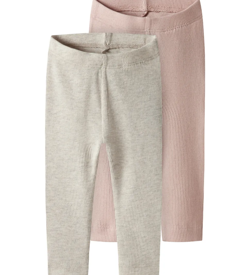 Name It Leggings - 2-pak - NbnKab - Peyote Melange/Sepia Rose