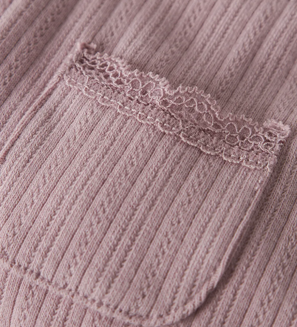 Name It Leggings - Rib - NbfSiva - Keepsake Lilac m. Hulmønster