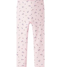Name It Leggings - Rib - NmfNelia - Cradle Pink m. Blomster