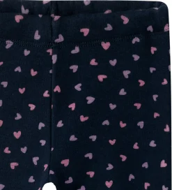 Name It Leggings m. Fleece - NmfDavina - Dark Sapphire/Heart AOP
