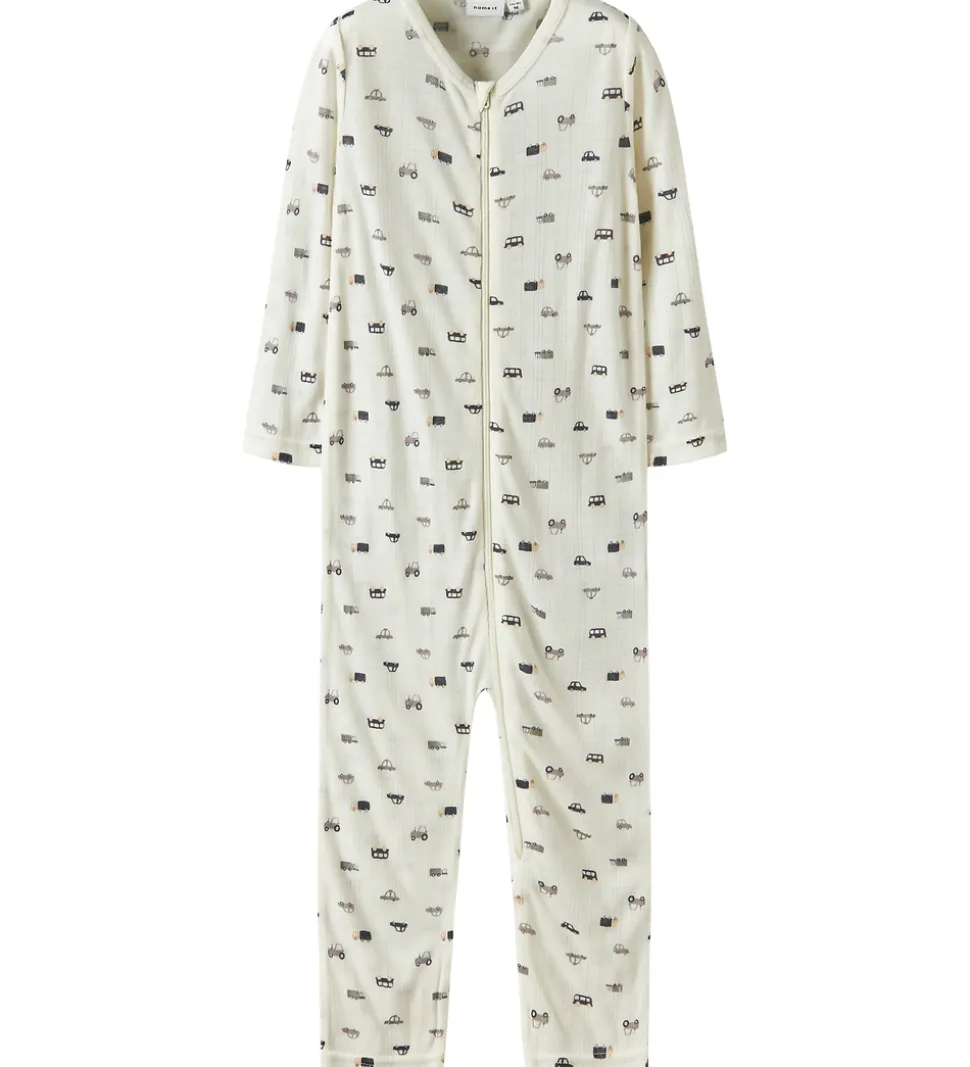 Name It Natdragt - Uld - Rib - NmmWang - Snow White/Small cars