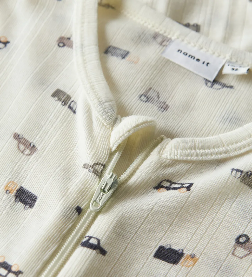 Name It Natdragt - Uld - Rib - NmmWang - Snow White/Small cars