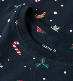 Name It Nattøj - 2-Delt - NmnVismas - Navy Blazer/Xmas AOP Navy
