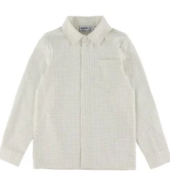 Name It Skjorte - NkmVilfred - Cloud Dancer/Dot Navy Blazer