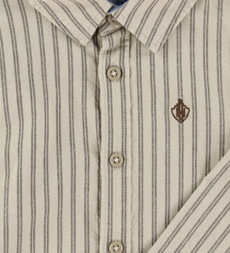 Name It Skjorte - NmmRekid - Island Fossil/Thin Stripe