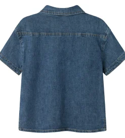 Name It Skjorte k/æ - Hør/Bomuld - NmmPeter - Mørkeblå Denim