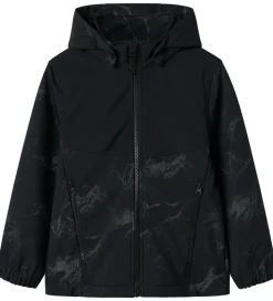 Name It Softshell m. Fleece - NkmAlfa08 - Sort m. Refleksprint