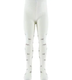 Name It Strømpebukser - Jacquard - Uld/Bomuld - NbfWak - Snow Wh