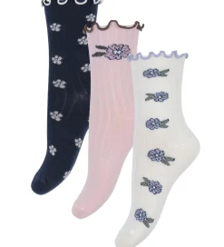 Name It Strømper - 3-pak - NmfOalia - Navy Blazer/Burnished Lila