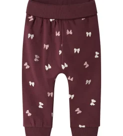 Name It Sweatpants - NbfVimone - Burgundy/Bow