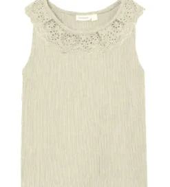 Name It Top - Rib - NmfHelianay - Buttercream m. Hulmønster