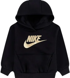 Nike Sweatsæt - Club - Black/Metalic Gold