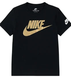 Nike T-shirt - Futura evergreen - Black/Metallic Gold
