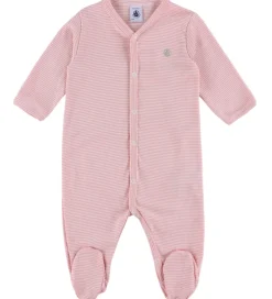 Petit Bateau Natdragt - 2-pak - Hvid/Rosa m. Hjerter/Striber
