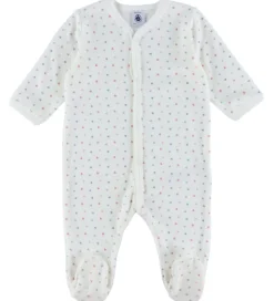 Petit Bateau Natdragt - 2-pak - Hvid/Rosa m. Hjerter/Striber